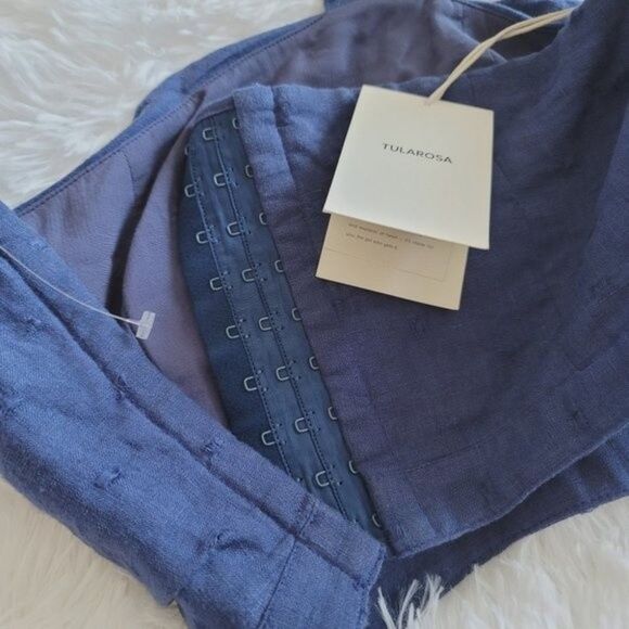 Tularosa Revolve Allie Cropped off shoulder crop top navy size small - Picture 12 of 14